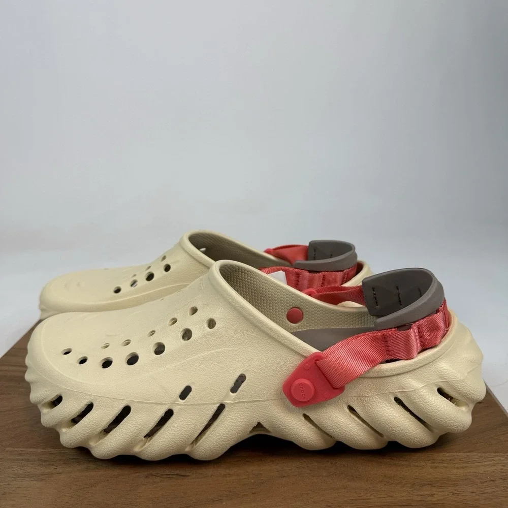 New NWT Mens Crocs‎ Echo Ivory Comfort Clogs Sandals Shoes Size 13 M